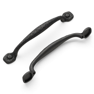 8 inch (203mm) Refined Rustic Black Iron Appliance Pull - Black Iron