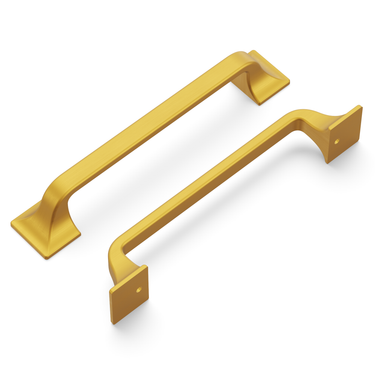 5-1/16 inch (128mm) Forge Cabinet Pull - Brushed Golden Brass
