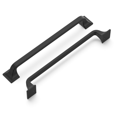 7-9/16 inch (192mm) Forge Cabinet Pull - Black Iron