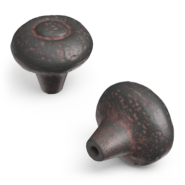 1-1/2 inch (38mm) Refined Rustic Cabinet Knob - Rustic Iron