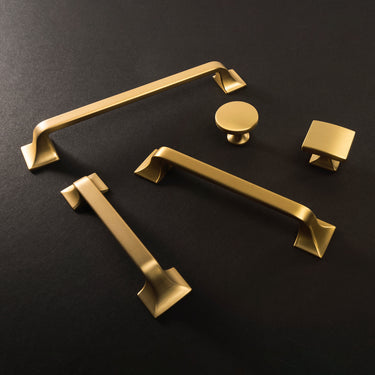 1-3/8 inch (35mm) Forge Cabinet Knob - Brushed Golden Brass