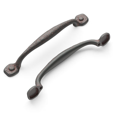 8 inch (203mm) Refined Rustic Black Iron Appliance Pull - Rustic Iron