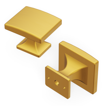 1-7/16 inch (37mm) Forge Cabinet Knob - Brushed Golden Brass