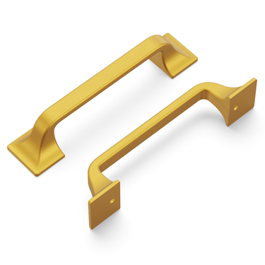 3-3/4 inch (96mm) Forge Cabinet Pull - Brushed Golden Brass