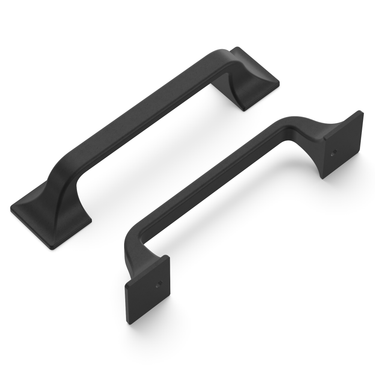 3-3/4 inch (96mm) Forge Cabinet Pull - Black Iron