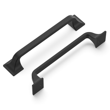 5-1/16 inch (128mm) Forge Cabinet Pull - Black Iron