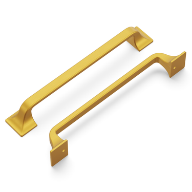 6-5/16 inch (160mm) Forge Cabinet Pull - Brushed Golden Brass