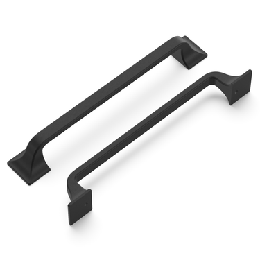 6-5/16 inch (160mm) Forge Cabinet Pull - Black Iron