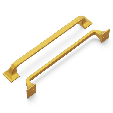 7-9/16 inch (192mm) Forge Cabinet Pull - Brushed Golden Brass