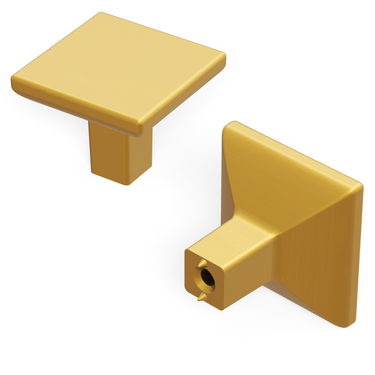 1-1/4 inch (32mm) Skylight Cabinet Knob - Brushed Golden Brass