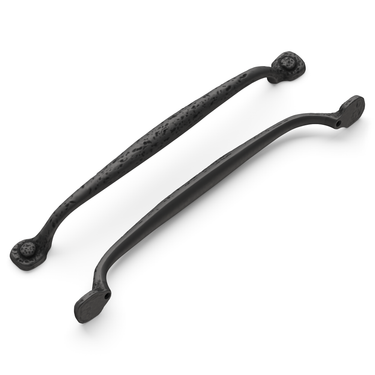 8-13/16 inch (224mm) Refined Rustic Cabinet Pull - Black Iron