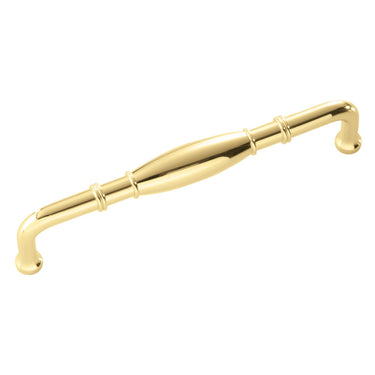 5-1/16 Inch (128mm) Center to Center Williamsburg Cabinet Pull - Polished Brass